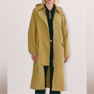 Everlane Oversized Anorak Trench Coat Women's Hooded Long - Fennel Seed, NWT